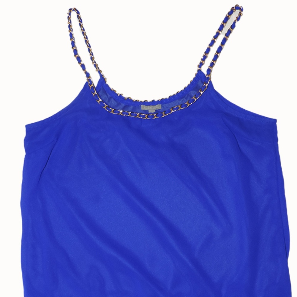 Blue, Jeweled Tank Top